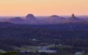 The popular Glasshouse Mountains at Caloundra